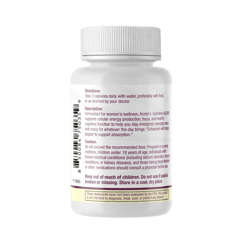 Acetyl-L-Carnitine 1000mg Supplement Bottle