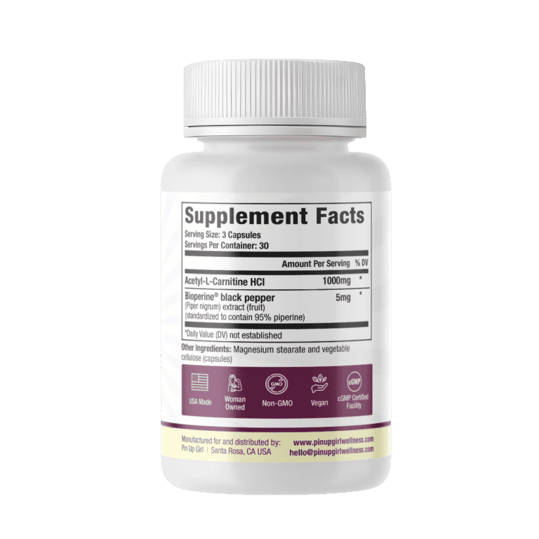 Acetyl-L-Carnitine 1000mg Supplement Bottle