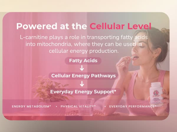Woman taking supplement for cellular energy support with Pin Up Girl Wellness.