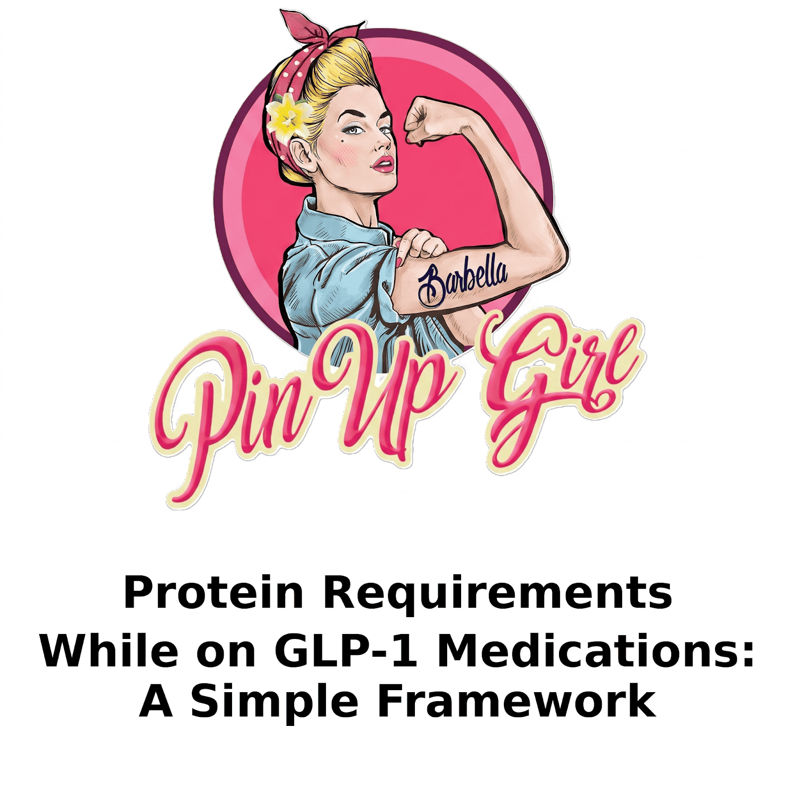 Pin Up Girl Wellness logo with a woman flexing her arm in a vintage style.